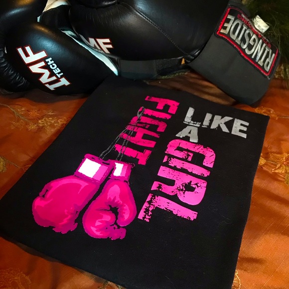 Shirt (raw edge sleeveless) Fight Like a Girl,  Women’s Size Medium - Picture 9 of 10